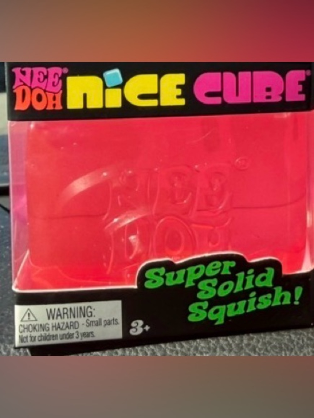 NeeDoh Nice Cube Super Solid Squish - Bright Hot Pink